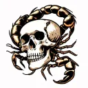 skull and scorpion tattoo design idea