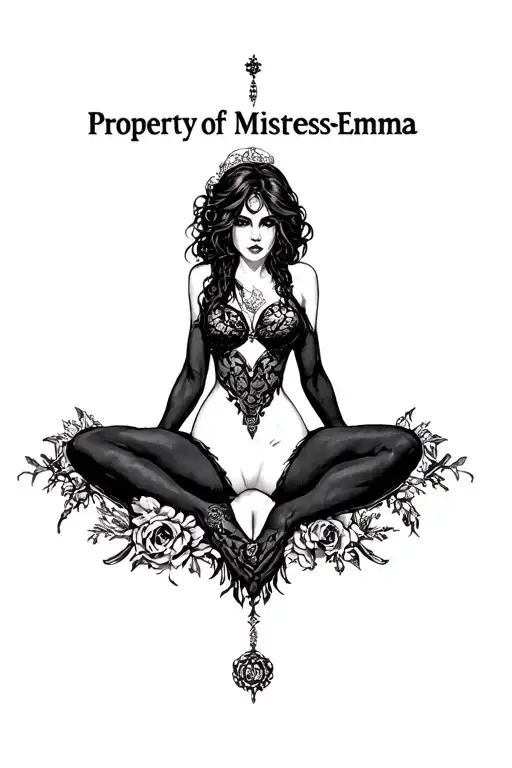 "Property_of Mistress_Emma" chastity cuckold cuckqueen orgasm_denied trans tattoo design idea