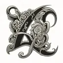 Aj Initials tattoo design idea