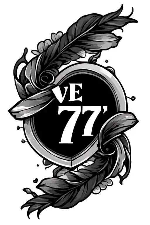 love 777 tattoo design idea