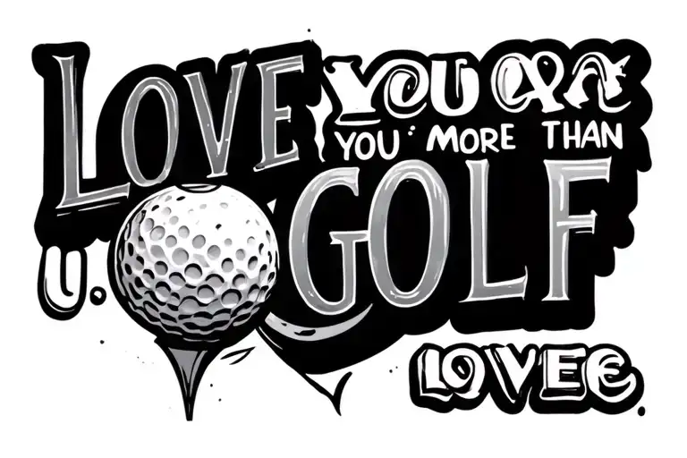 "Love you more than U love golf" Canary tattoo design idea