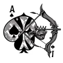 - [ ] Ace,Club,Spade, diamond - [ ] Crown - [ ] bow and arrow - [ ] moon - [ ] the maryland flag - [ ] cross with p tattoo design idea