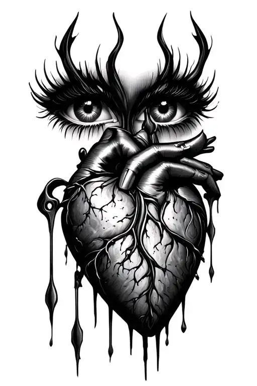 cold eyes, warm heart, iron will tattoo design idea