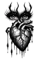 cold eyes, warm heart, iron will tattoo design idea