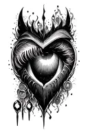 cold eyes, warm heart, iron will tattoo design idea