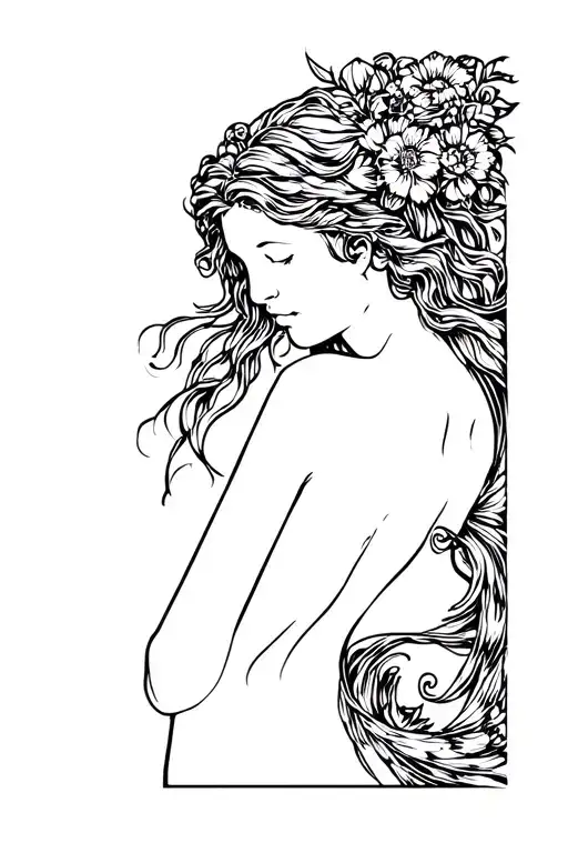 modern Aphrodite body outline tattoo design idea