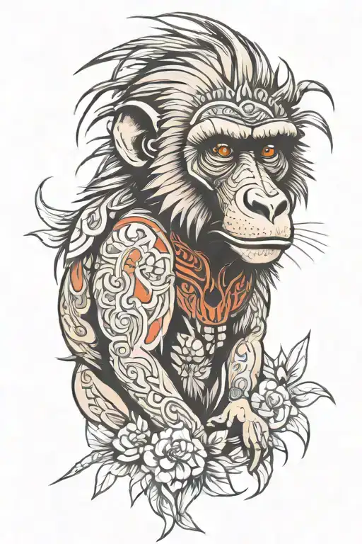 baboon tattoo design idea