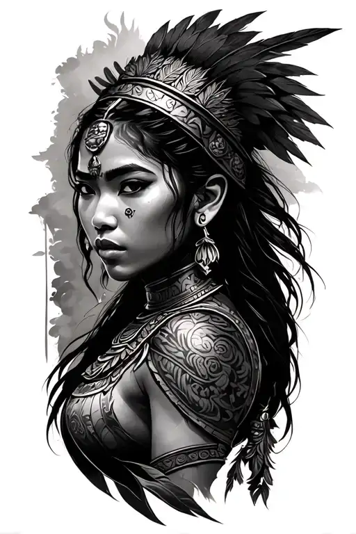 filipino warrior women full body tattoo design idea