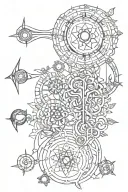 organic & esoteric elements tattoo design idea