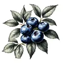 blueberry bush tattoo design idea