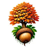 tree growing from an acorn sprouting tattoo design idea