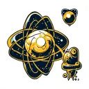 Uranium atom tattoo design idea