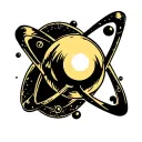 Uranium atom tattoo design idea