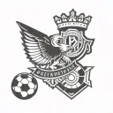 Combine the West Ham United crest with a soccer ball in a dynamic and unique way tattoo design idea
