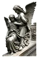 two realistic angel statues realism tattoo design idea