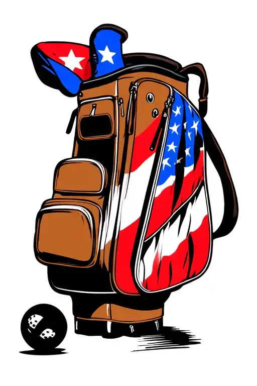 chilean flag golf bag tattoo design idea