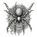 gothic spider  tattoo design idea