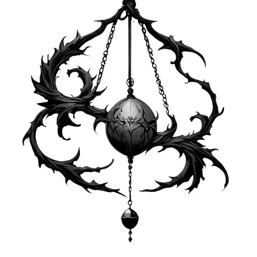 a pendulum that is eternally swaying between the light and dark (representing good and evil) tattoo design idea