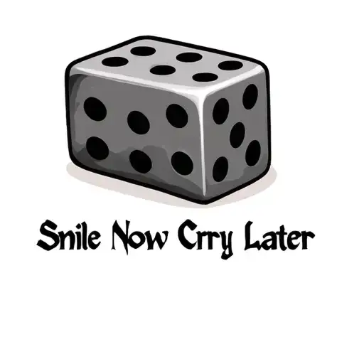 dice smile now cry later mask tattoo design idea