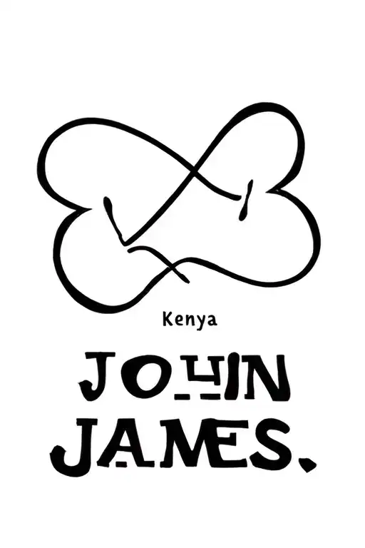 "John   Kenya.   James " infinity symbol tattoo design idea
