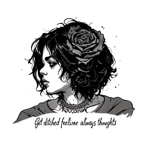 Got ditched feelling alone always in thoughts tattoo design idea