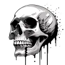 skull fading away tattoo design idea