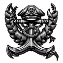 navy chief anchor with barnicles tattoo design idea