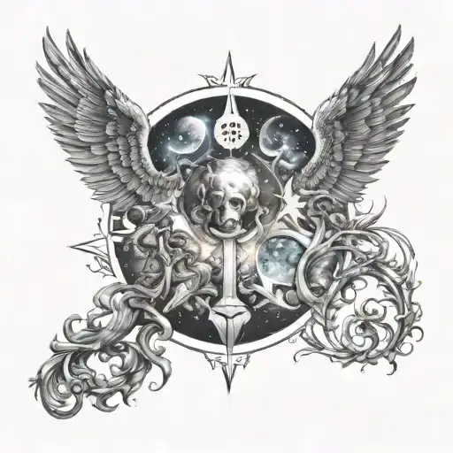 blessing of the celestials tattoo design idea