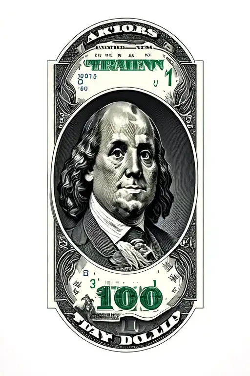 100 dollar bill tattoo design idea