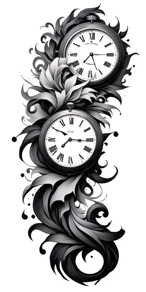 Mens Clock tattoo design idea
