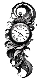 Mens Clock tattoo design idea