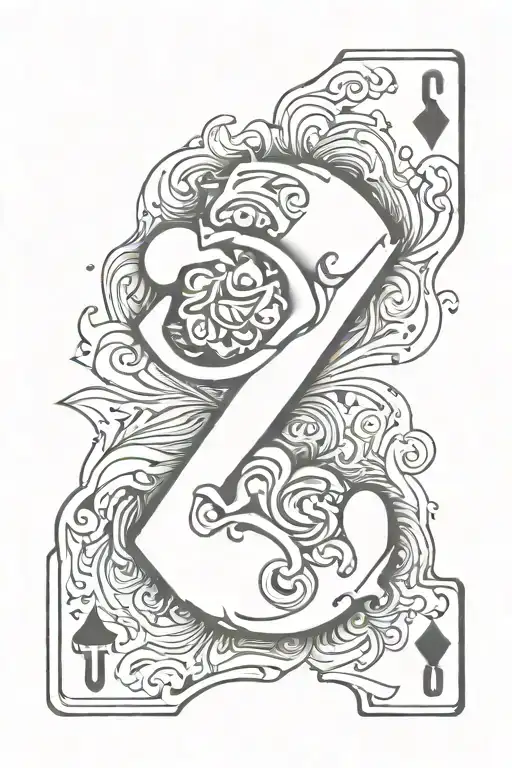 ace card letters S T L tattoo design idea