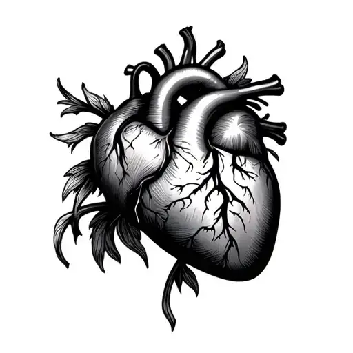 heart with bum shape tattoo design idea