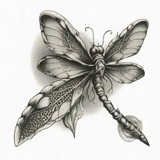 lung cancer dragonfly made tattoo design idea