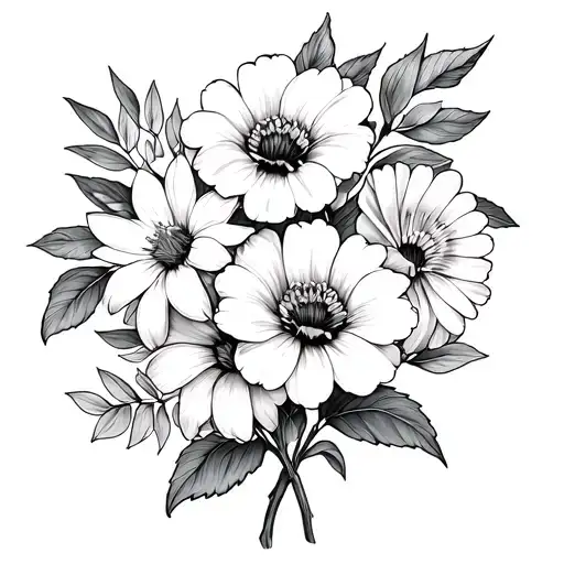 March, May and June birth flowers. Kaylee, Colton and Aj tattoo design idea