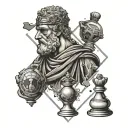 A Mix of Greek Philosophers, Chess, Stoicism, Astrophysics (Stars, Planets, Galaxies, Universe), Sports, Masculinity  tattoo design idea