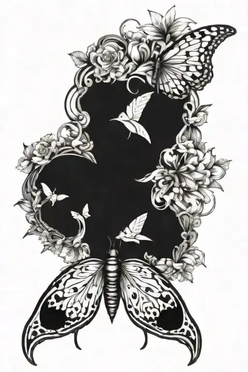 An illustration showing the metamorphosis caused by sufference inspired to Ovidio  tattoo design idea