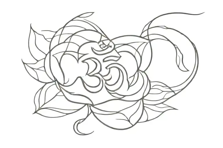 om with negative space tattoo design idea