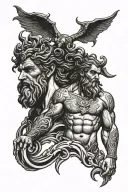 zeus y poseidon tattoo design idea