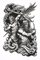 zeus y poseidon tattoo design idea