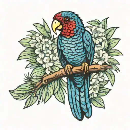 coconut lorikeet tattoo design idea