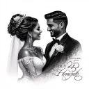 25th wedding anniversary  tattoo design idea