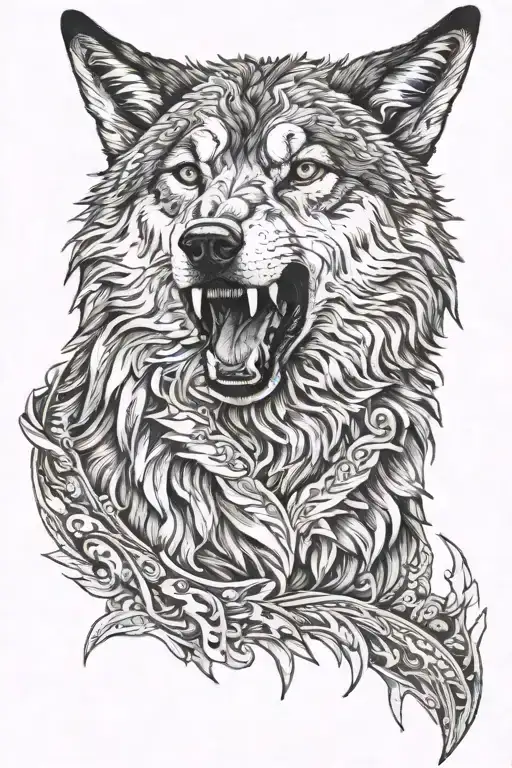 Dacian wolf tattoo design idea