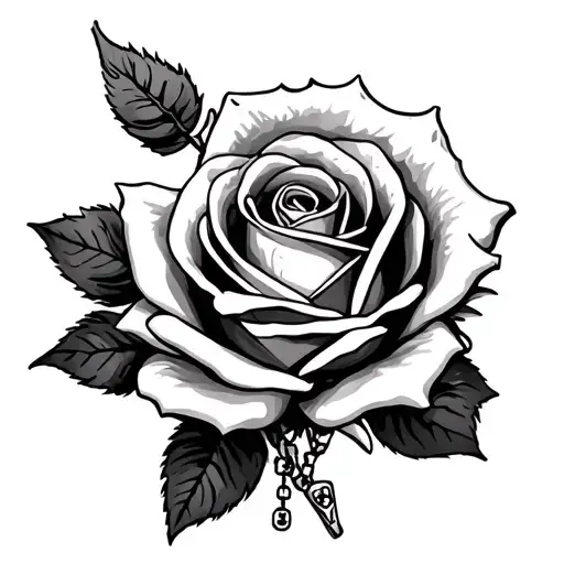 Rose Rosary tattoo design idea