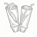 two tamales drinking beers tattoo design idea