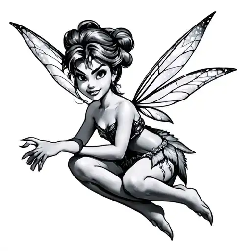 tinkerbell angry tattoo design idea