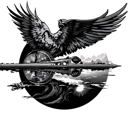 direction refexion time travel tattoo design idea