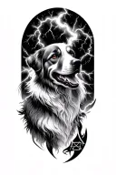 Libra, Balance, thunder storm, dogs tattoo design idea