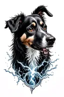 Libra, Balance, thunder storm, dogs tattoo design idea