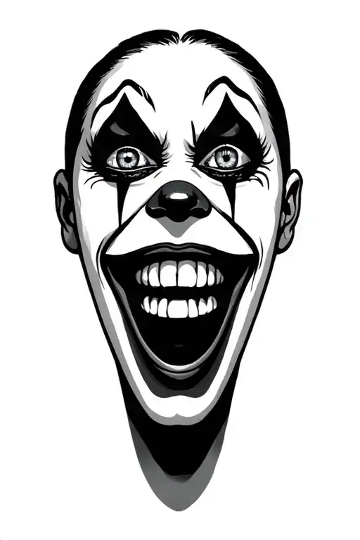 Laugh Now Cry Later clowns one happy one crying eye tattoo design idea